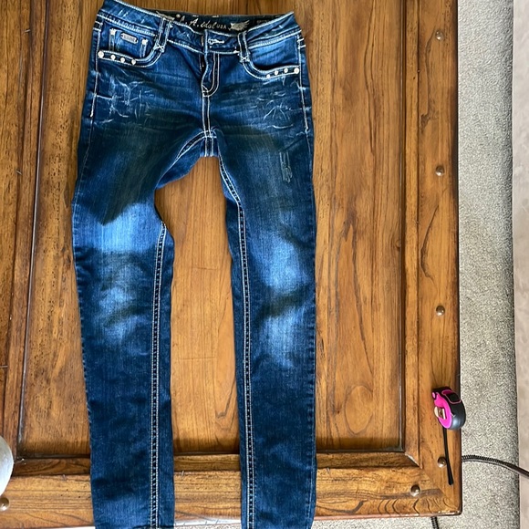 LA Idol Bling Wing Skinny Jean. Sz 5 - Picture 5 of 12